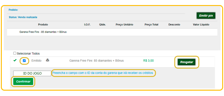 Nova forma de vender Garena - E-Prepag PDV